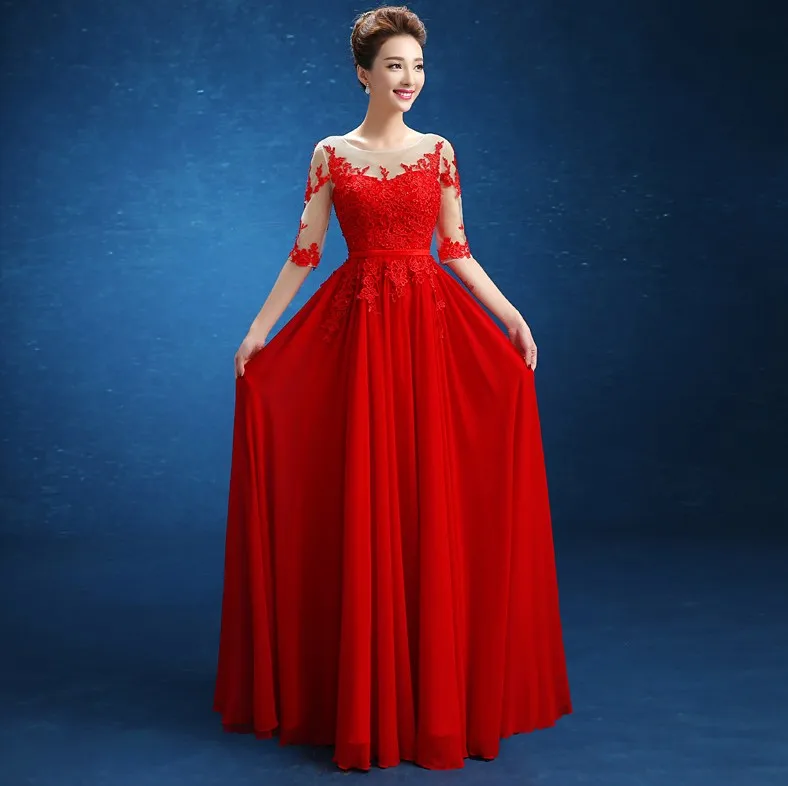 

2019 Lace Long Party Dress Elegant Abendkleider Pageant Chiffon Maxi Dress Woman Avondjurk vestido de noche Robe De Soiree