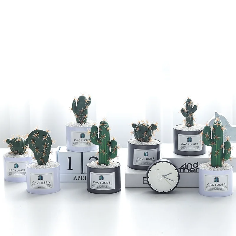 Nordic имитация кактус горшках с мульти мясистые колонки Decoracion поддельные растения