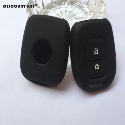 Черный Силиконовый резиновый чехол для ключей для Renault Duster Megane 2 Clio Kwid Trafic Dacia Sandero Logan чехол для ключей с кнопками - Название цвета: Черный