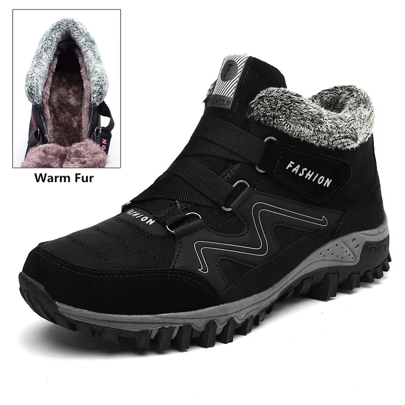Black Fur Mens Boots MARSON/мужские ботинки; Высококачественная Мужская обувь; замшевые рабочие ботинки; теплые зимние повседневные мужские кроссовки на меху; мужские ботильоны - Цвет: Black Fur Mens Boots