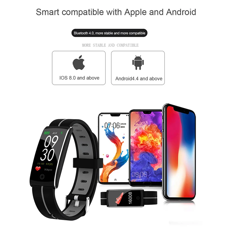 Focussmart IP67 смарт браслет F10 + Водонепроницаемый сердечного ритма крови Давление