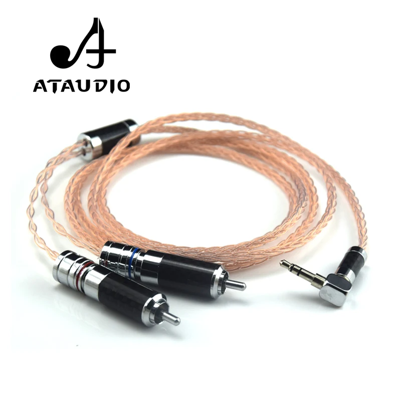 Кабель ATAUDIO Hifi с разъемом 3 5 мм на 2 RCA высококачественный кабель папа Aux|2 rca male|3.5mm to