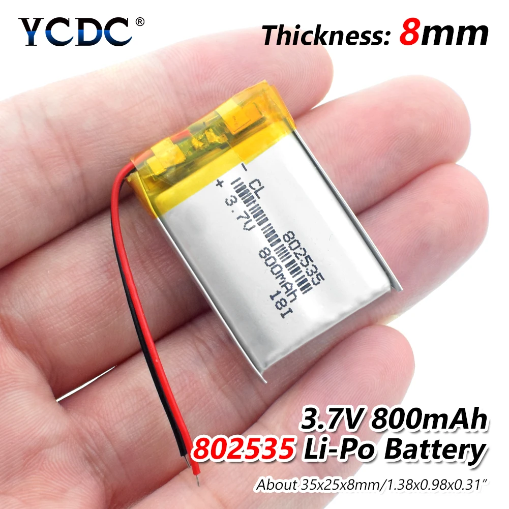 1/2/4 шт. высокое качество 3,7 V 802535 800mAh литий-ионный полимерный литий Батарея 3,7 вольт литий-ионная батарея Li-po литий-полимерные аккумуляторные ячейки