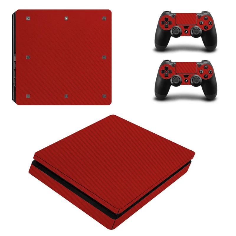 Наклейка из углеродного волокна для консоли Sony Playstation 4 Slim 2 шт. Виниловая наклейка
