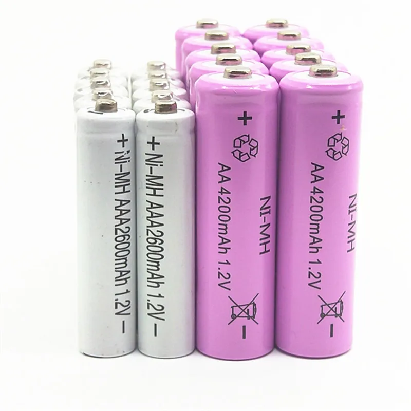 Aaa batery 1 2 V 4 шт. AA4200mAh + AAA 2600mAh NI MH AA Предварительно заряженный аккумулятор aa для