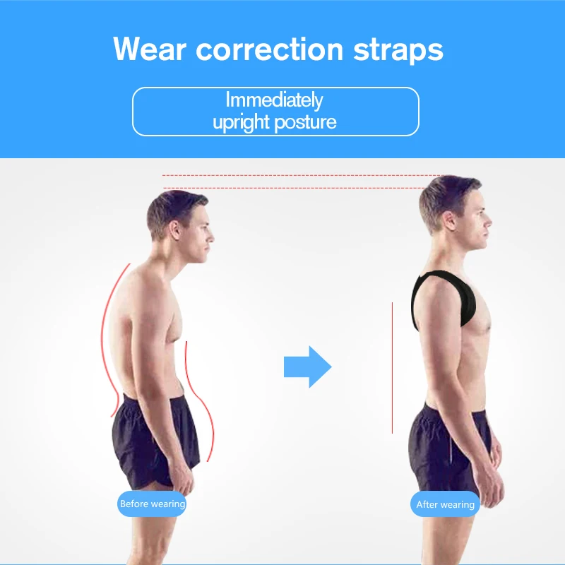 Корректор осанки для мужчин и женщин бандаж на верхнюю часть спины поддержки