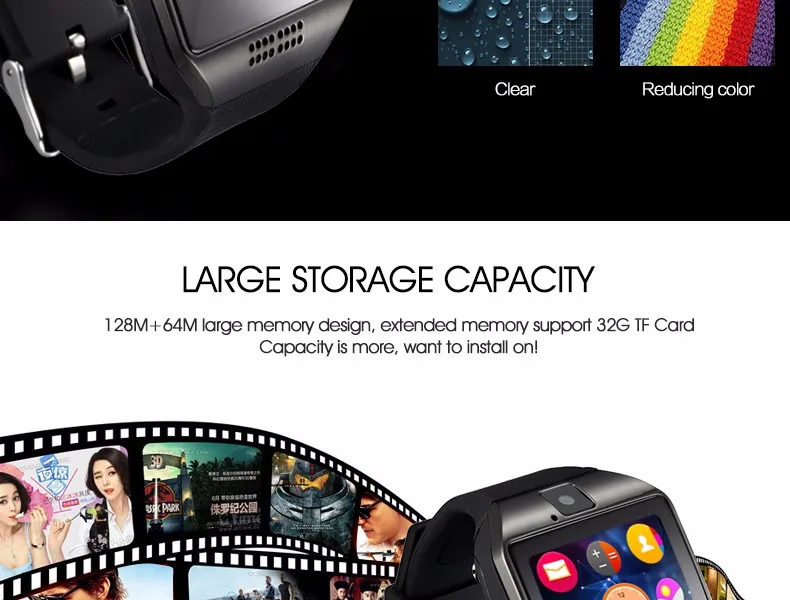 Смарт-часы Q18 SIM SD карта телефон камера MTK6261 Bluetooth Сенсорный экран Smartwatch для iOS Android носить часы для мужчин часы