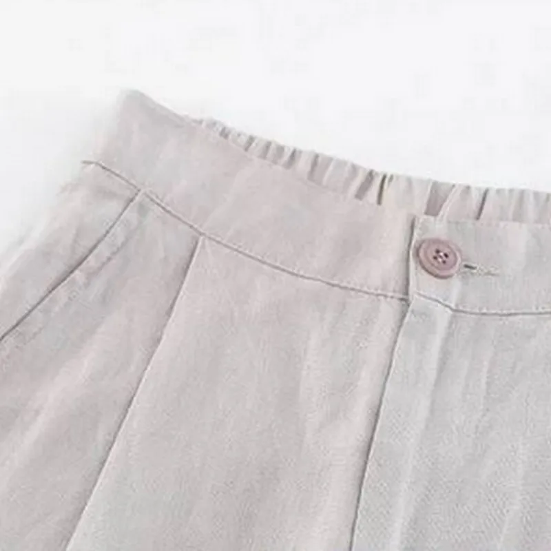 Plus Size Women Pants Elastic High Waist Wide Leg Trousers Solid Color Commuting Pantalon Femme Casual Ankle-length | Женская одежда
