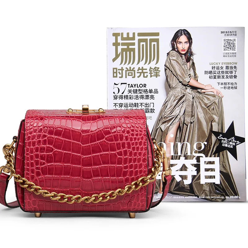 DOYUTIG Для женщин Прекрасный Аллигатор Натуральная кожа Crossbody ручками Литтлер
