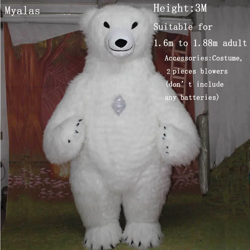 300CM Tall Plush Надувной белый Рисунок «Hello Kitty» косплэй костюм 3 м высотой костюм талисмана, способный преодолевать Броды для взрослых полярный медведь рекламы дозатора могут варьироваться в зависимости от Fantasias Homem Adulto - Цвет: 300CM Tall Plush