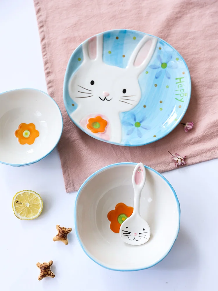 Фарфоровая посуда с изображением животных 1 набор посуды ручной работы леса