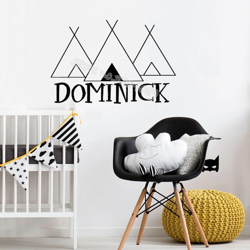 Персонализированная детская Настенная Наклейка с именем на заказ характерная