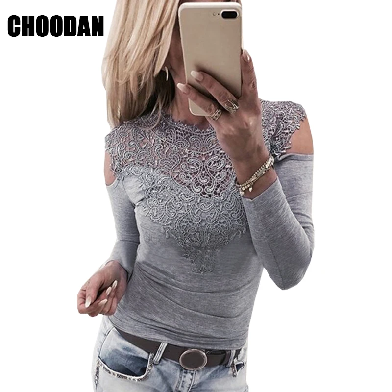 Женские блузки с длинным рукавом кружева пэчворк перспектива весна осень 2018