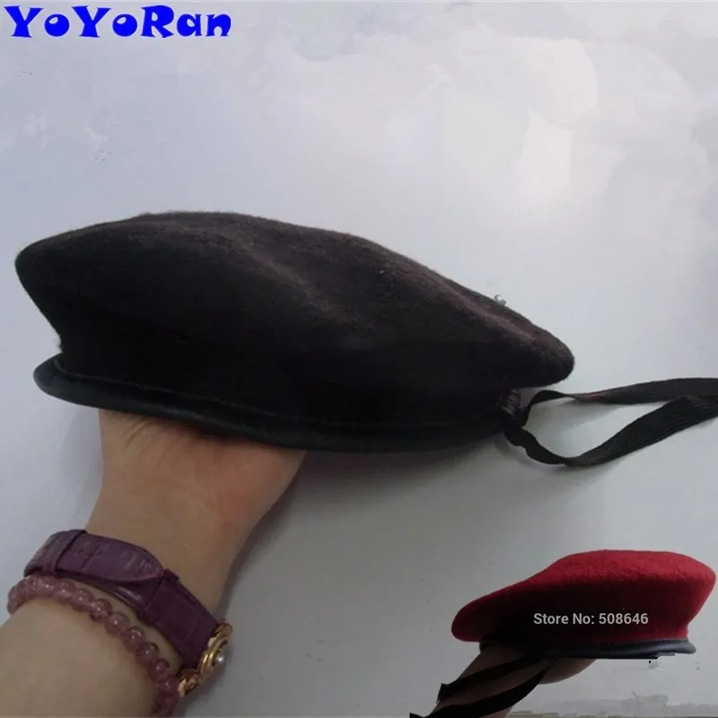 YOYORan 1 шт. человек 100% шерстяной военный берет черного красного/темно-синего цвета