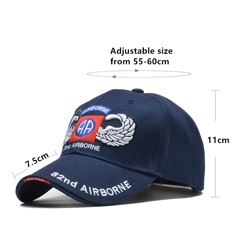 3D Embroidery Army Baseball Cap Men Outdoor Tactical 82nd Airborne Women Snapback Hat Gorras Para Hombre | Аксессуары для одежды