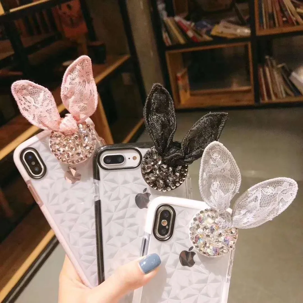 Роскошный чехол с кроличьими ушками для iPhone11 Pro MAX X XR XS 6 6S 7 8 Plus|Бамперы| |