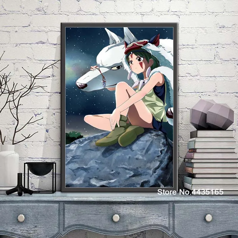 Постеры и принты принцесса Mononoke студия Ghibli Горячая Анимация плакат настенные