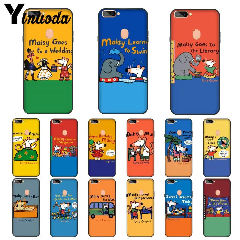 Yinuoda Maisy Mose Story Comic TPU Мягкий силиконовый черный чехол для телефона OPPO R9 R9S Plus R11 R15 R17