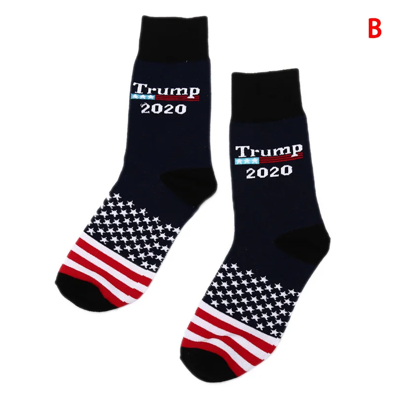 Носки мужские с рисунком национального флага Trump 2020 мягкие хлопковые
