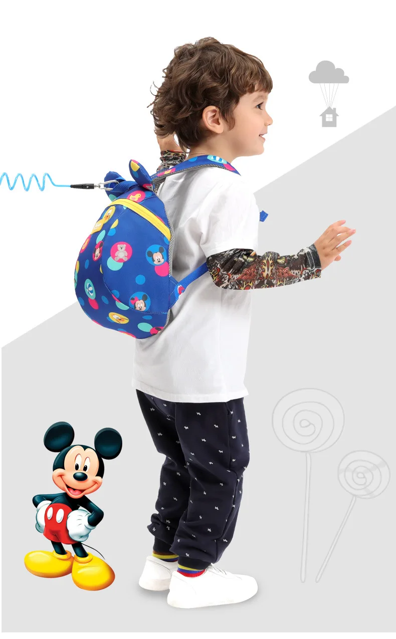 Детский рюкзак disney, рюкзак для малышей с защитой от потери, рюкзак с Микки и Минни Маус, детский школьный рюкзак, сумка для прогулок