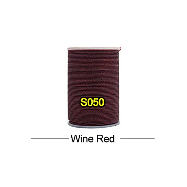 Wine red 40 цветов на выбор, круглая вощеная нить для кожевенного ремесла, профессиональный инструмент, диаметр 0,8 мм, Полиэстеровая Веревка DIY 50 м - Цвет: Wine red