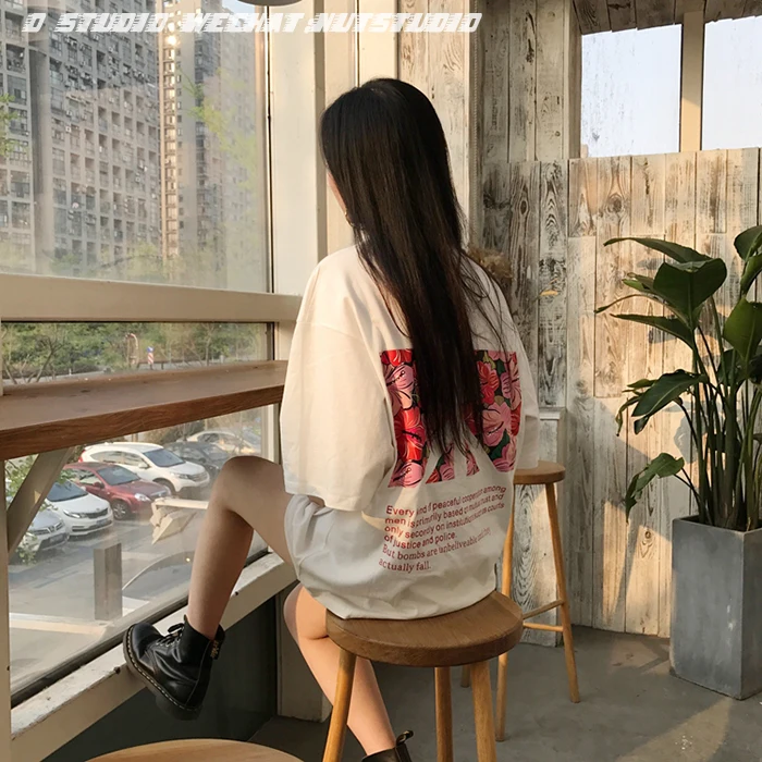 Женская футболка в стиле хип хоп 2018 футболки с круглым вырезом размеры США S