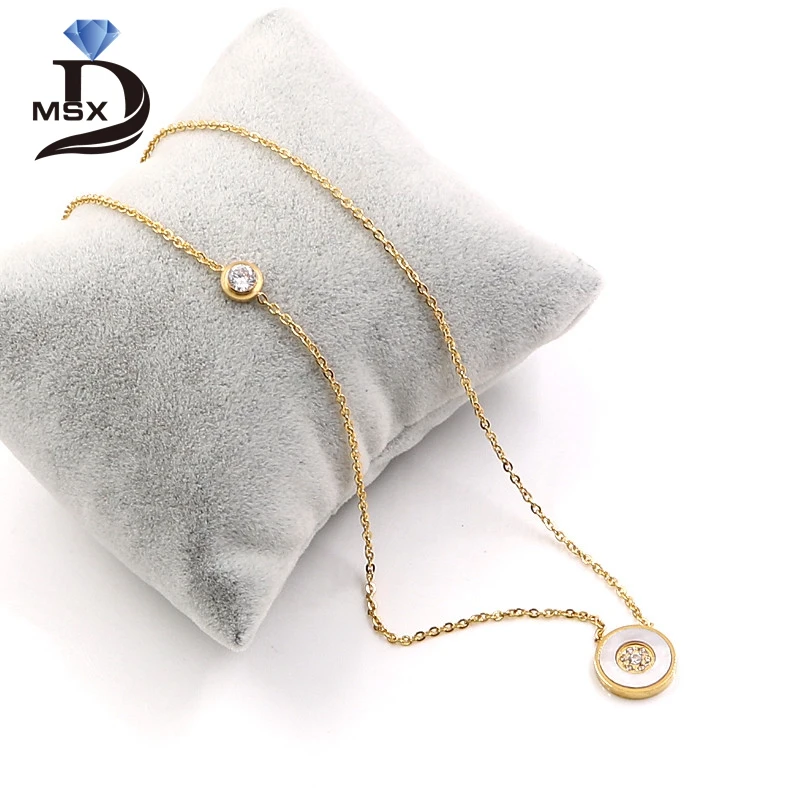 MSX простое новое ожерелье с подвеской двойной корпус круглое женское модный