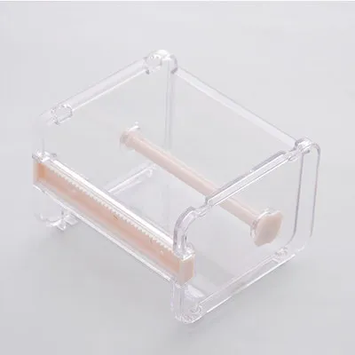Beige Креативный и бумажный резак для ленты, канцелярские принадлежности, прозрачный держатель для ленты, диспенсер для ленты - Цвет: Beige