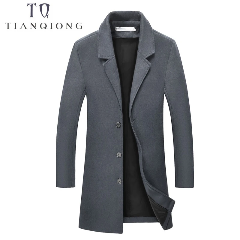 Бренд Для мужчин s 2018 осень-зима Новый тонкие длинные шерстяные куртки мода