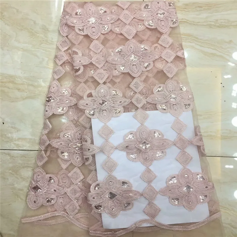 

Latest African Laces Fabrics Embroidered African Guipure French Lace Fabric With Sequins 2019 African French Net Lace xc14-98