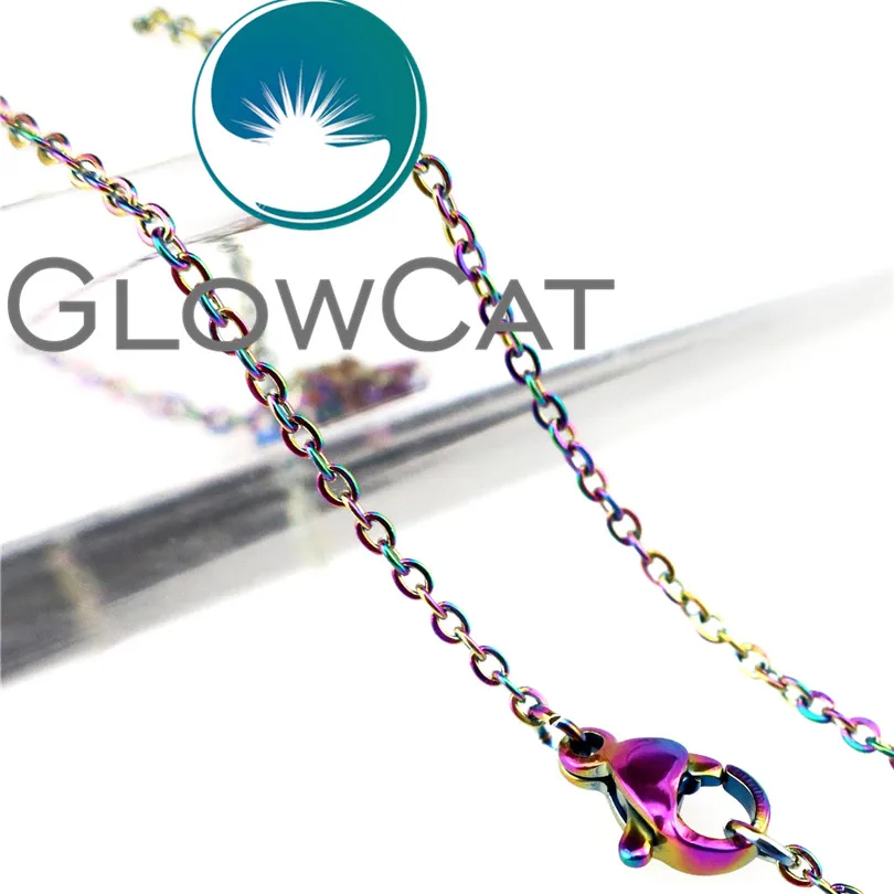 22182 Rainbow Colors Link Chain Necklace 45/50/60/70cm Stainless Chains for DIY Jewelry Making | Украшения и аксессуары