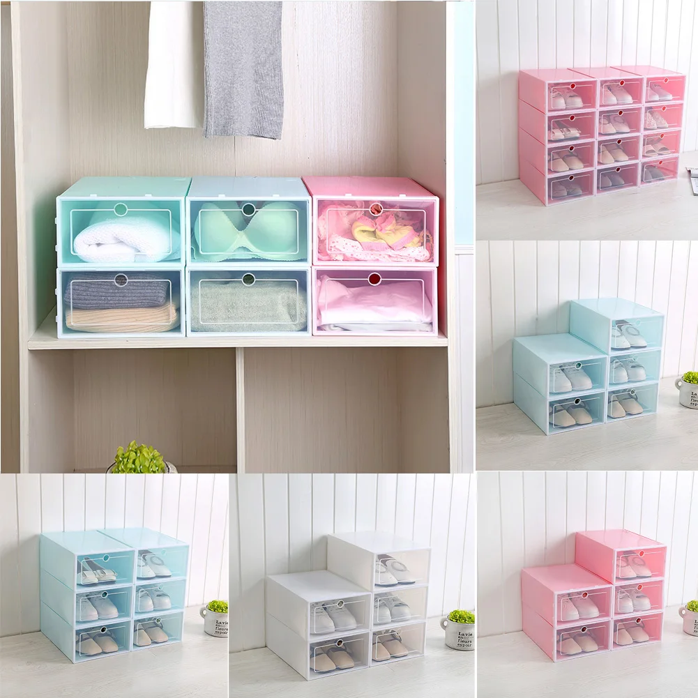 3 шт./компл. домашний органайзер для обуви пластиковая прозрачная коробка