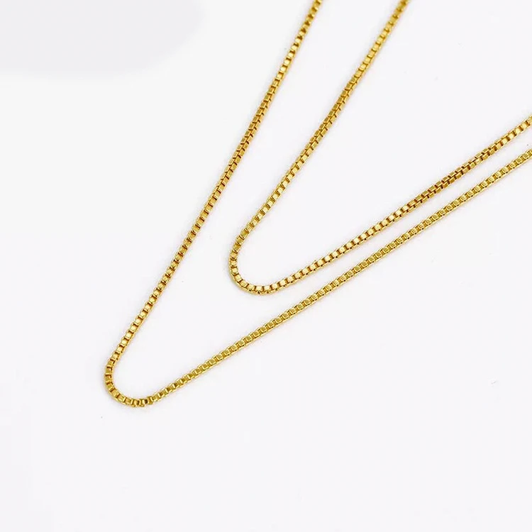 MxGxFam(45 см* 1 мм) маленькие цепи и ожерелья для женщин 24 k цвет чистого золота ювелирных изделий Мода без свинца и никеля
