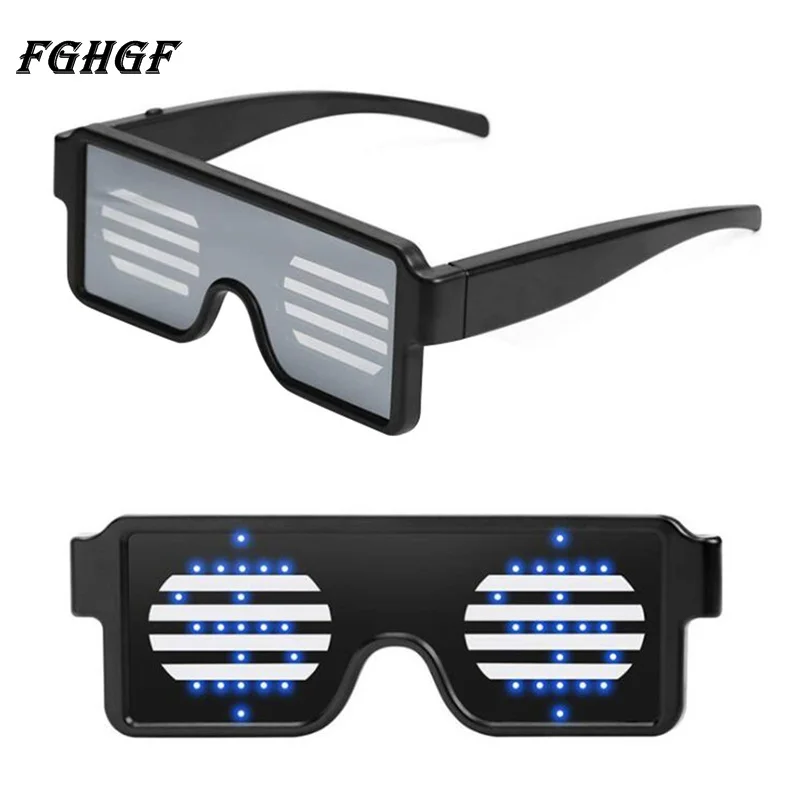FGHGF неоновый светодиодный светящийся свет новинка фестиваль солнцезащитные очки