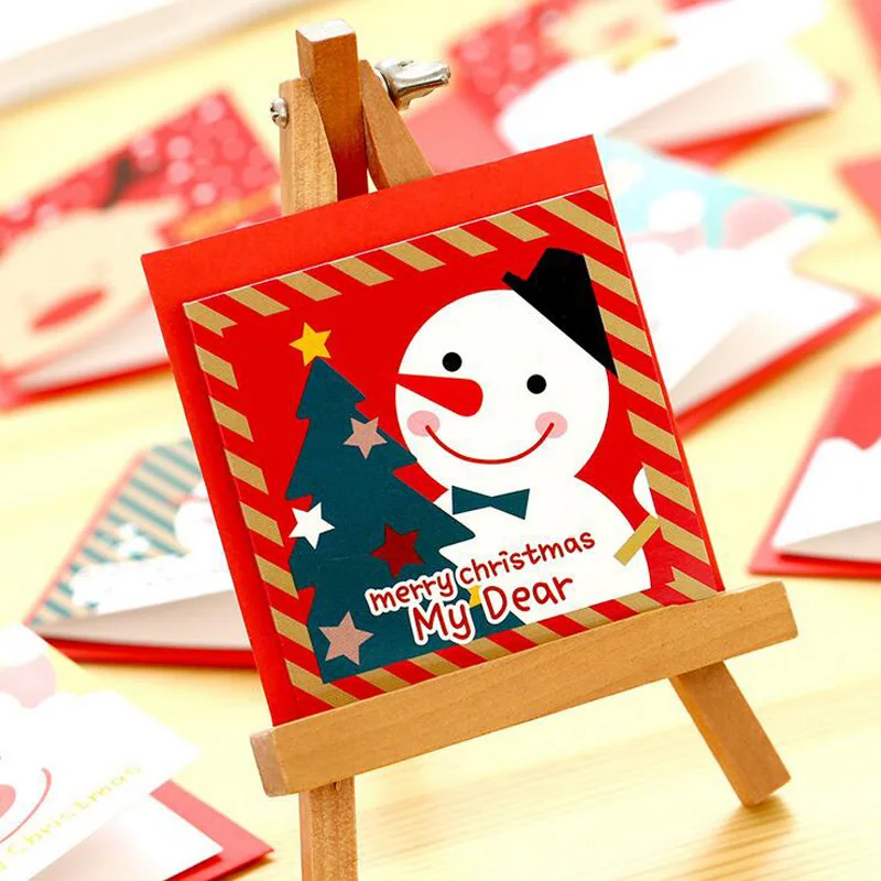 5PCS Merry Christmas Santa Claus Paper Postcard Decoupage Post Greeting Card Message Gift Cards | Канцтовары для офиса и дома