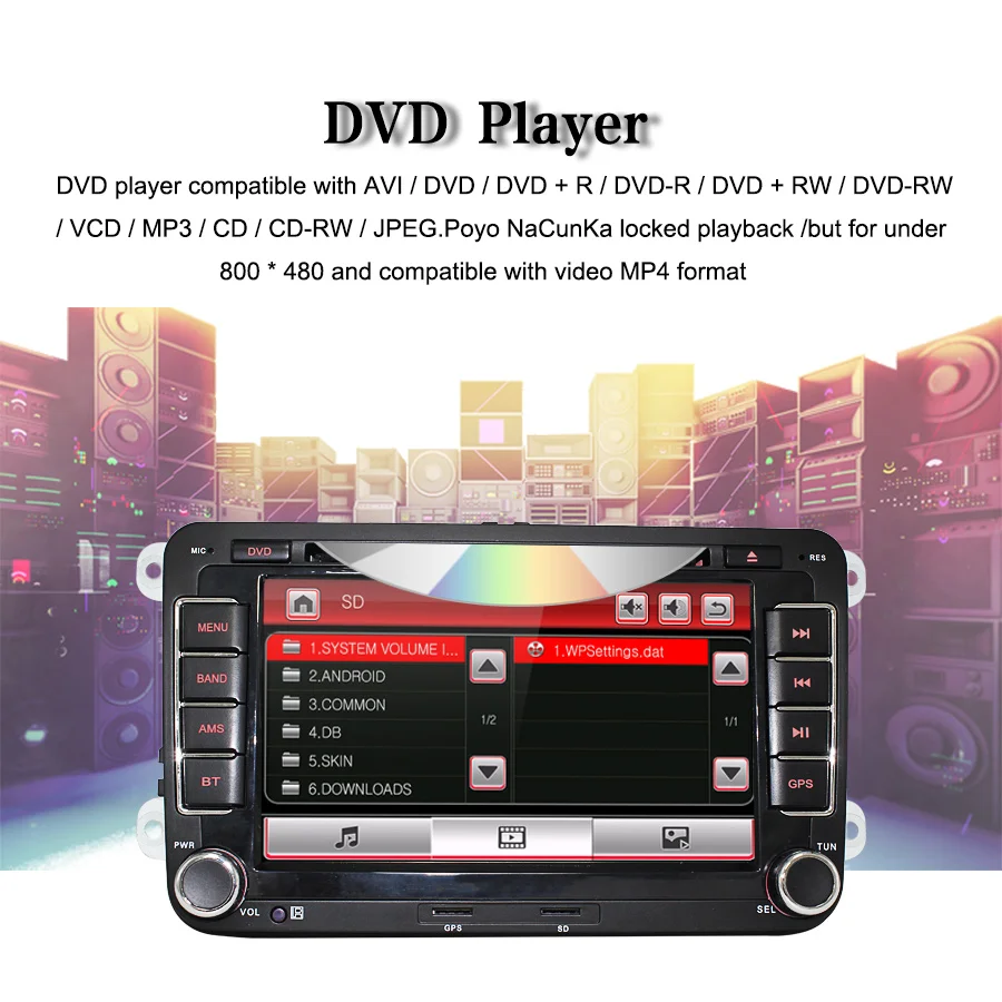 Автомагнитола TOPSOURCE 7 дюймов 2 din DVD плеер Gps навигация 256 м 16 ГБ для сидений Volkswagen golf