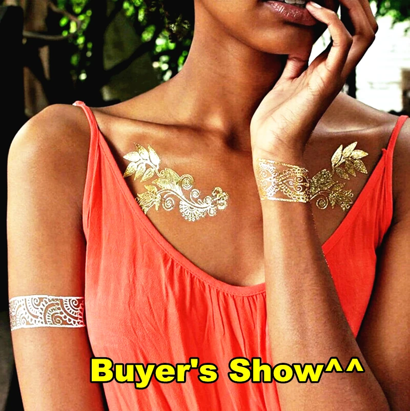 SHNAPIGN 24 стиля временная татуировка боди арт утренняя слава золотой дизайн