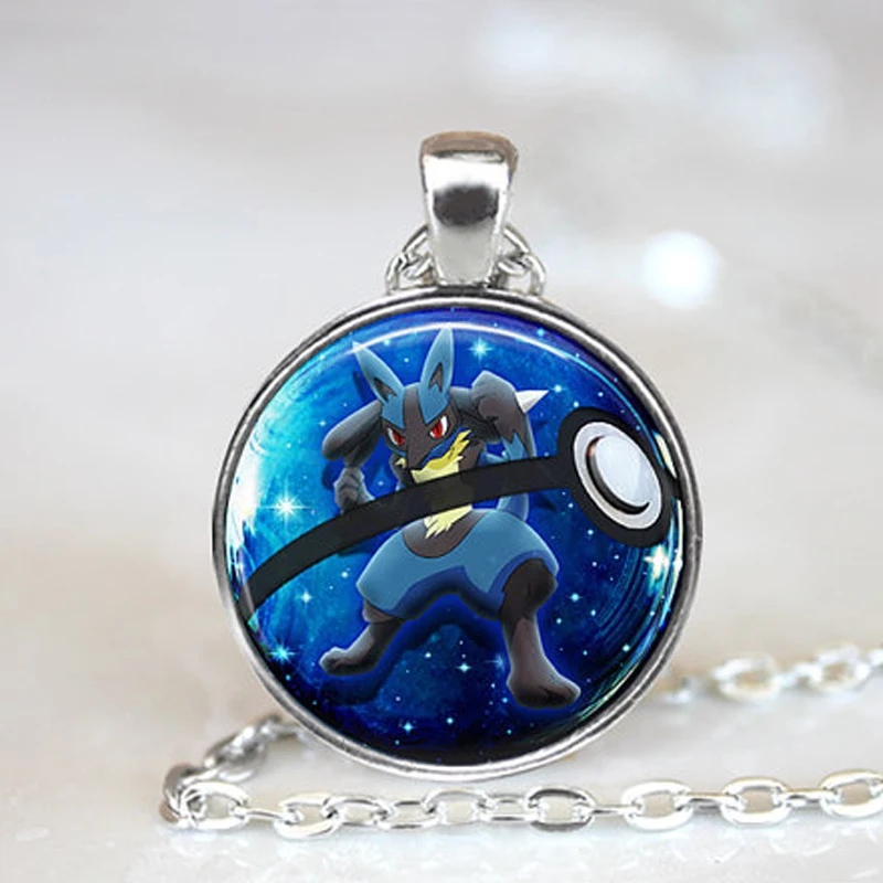 Lucario Pokeball ожерелье с рисунком покемона/27 мм круглая подвеска подарок идея Gamer Gear