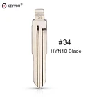 KEYYOU Uncut сменный Автомобильный ключ для KIA RIO для HYUNDAI ключ ACCENT No.34 чистый латунный Автомобильный ключ