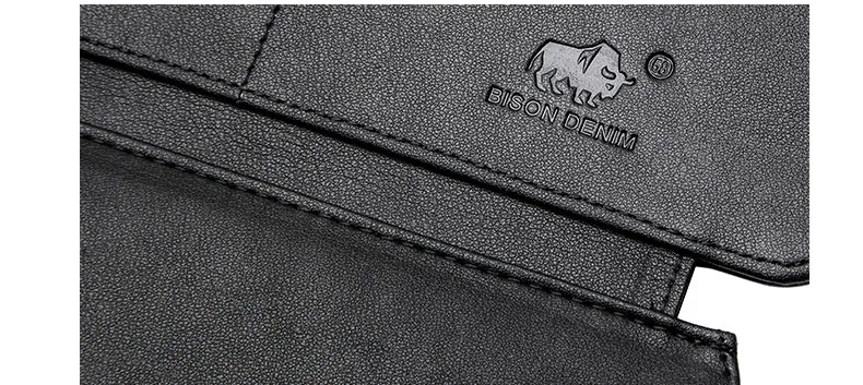 BISON DENIM люксовый бренд мужской кошелек из коровьей кожи мужской кошелек с карманом на молнии высокое качество мужской клатч из натуральной кожи кошелек для мужчин