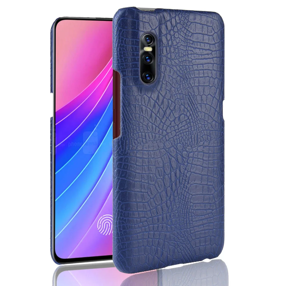 

For Vivo V15 Pro Case Retro Luxury PU Leather Crocodile Hard Skin Protective Back Cover For vivo V15 Pro V15Pro Phone Bag Cases