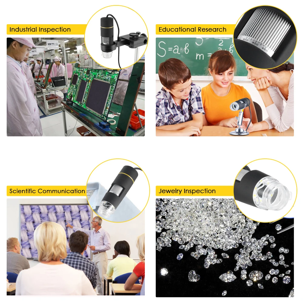Цифровой микроскоп KKmoon 0.3MP 1000X 8 LED USB электронный камера эндоскоп OTG функция