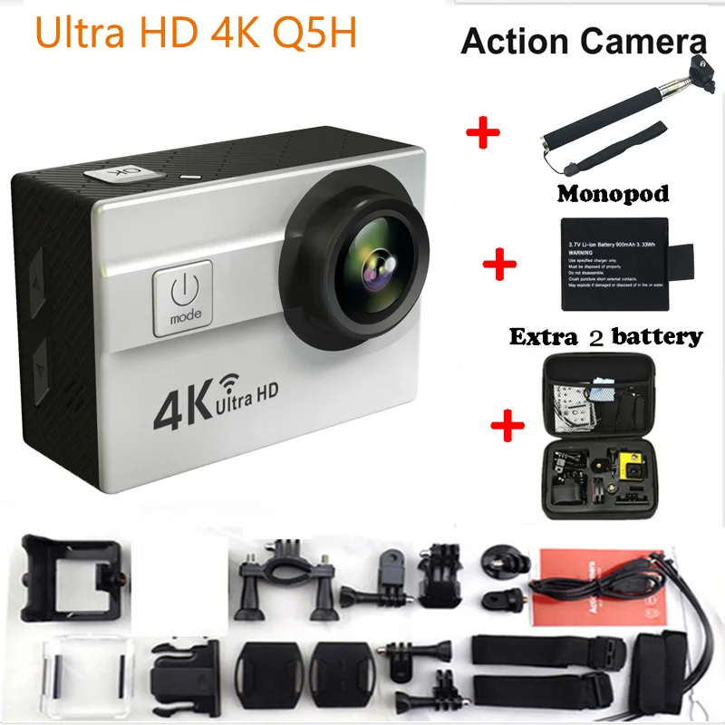 Ultra HD 4 К WiFi Действий Камеры 2.0 &quotЖК 16MP 25FPS 1080 P Спорт DV Go pro стиль 170 Градусов