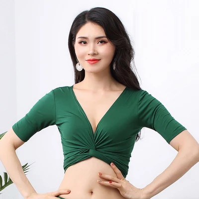 Only top as picture Новинка, сексуальный костюм для танца живота, Модальная одежда для упражнений, одежда для тренировок, женская одежда для групповых выступлений, одежда класса - Цвет: Only top as picture