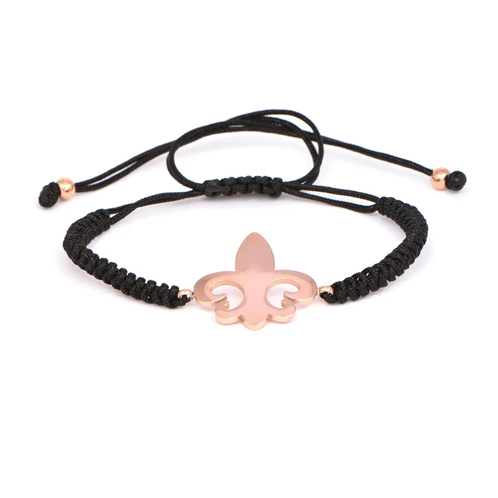 Элитный бренд Fleur De Lis Плетенный макраме браслет CZ Бусины Якорь Браслеты из