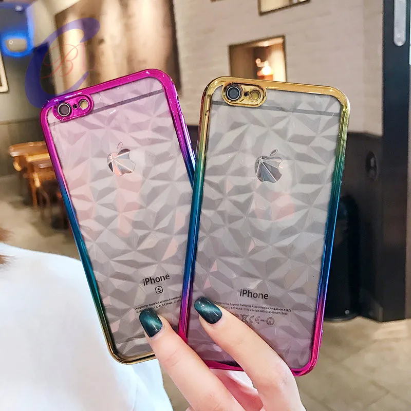 100 шт. DHL Красочный 3D Блестящий бриллиантовый чехол для iPhone 6 6s противоударный