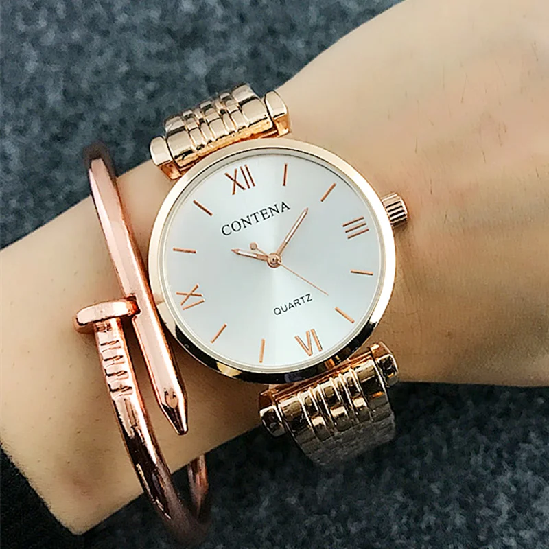 Contena простой Стиль платье Кварцевые наручные часы Новый бренд класса люкс ceasuri