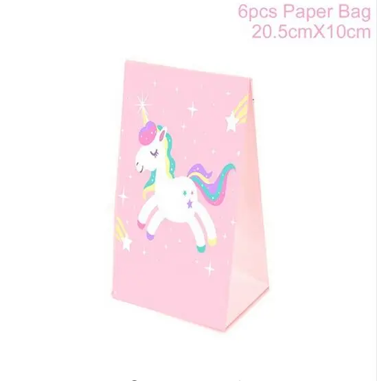 Pink Candy bag FENGRISE Золотой Единорог рога торт Топпер на день рождения Дети сувениры любимый красочный торт украшение Единорог свадебные принадлежности - Цвет: Pink Candy bag