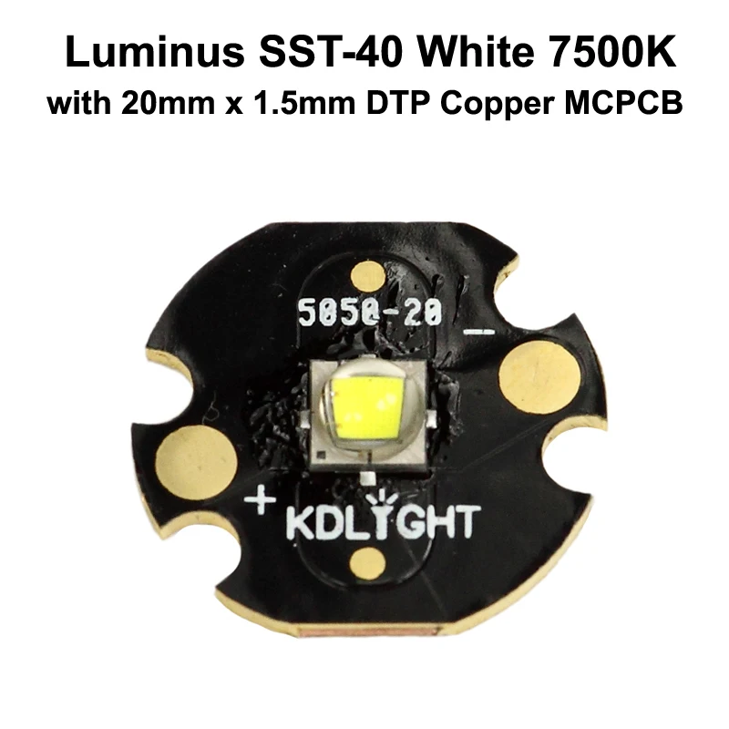 Luminus SST 40 N4 AD белый 7500K светодиодный излучатель с 16 мм/20 мм DTP медь MCPCB|Подвесные