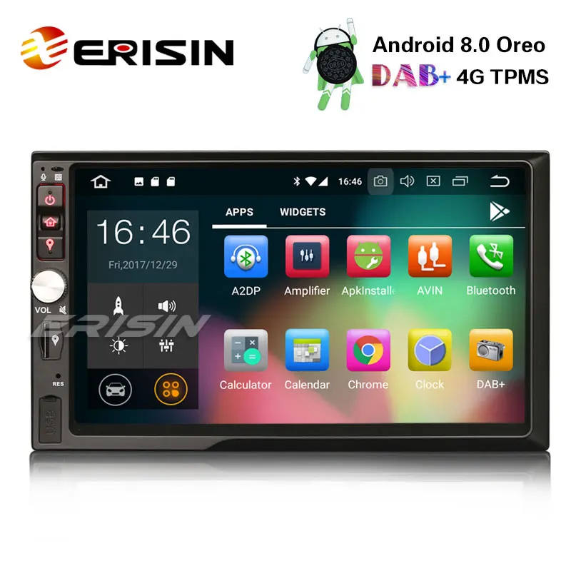 Erisin ES7841U 7 &quotУниверсальный 2 Din HD Android 8 0 Автомобильный мультимедийный MP4 давления